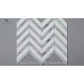 White And Blue Mixed Color Chevron Mosaic Glass Tile For Wall